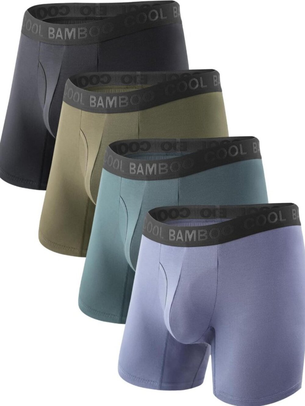 Comfortable Men's Bamboo Boxer Briefs Multipack with Fly, No Ride Up, Soft Fit